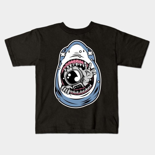 Astronaut Shark Kids T-Shirt by ArtisticParadigms